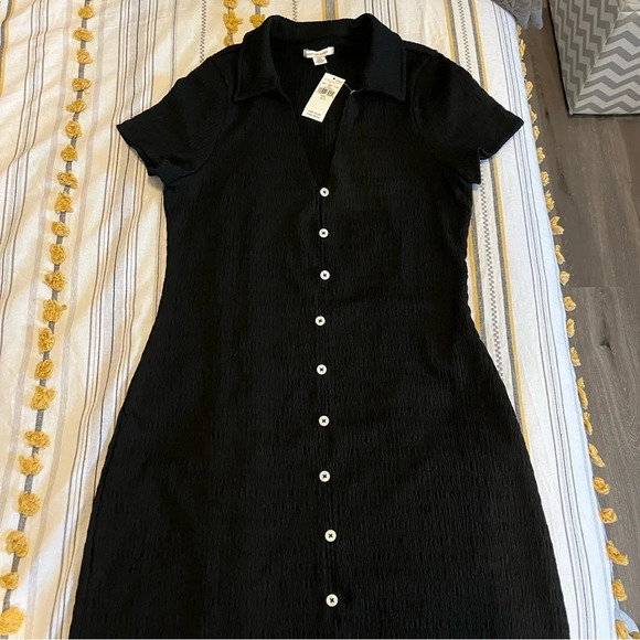NWT American Eagle Smocked Button Front Polo Mini Dress - Picture 4 of 6